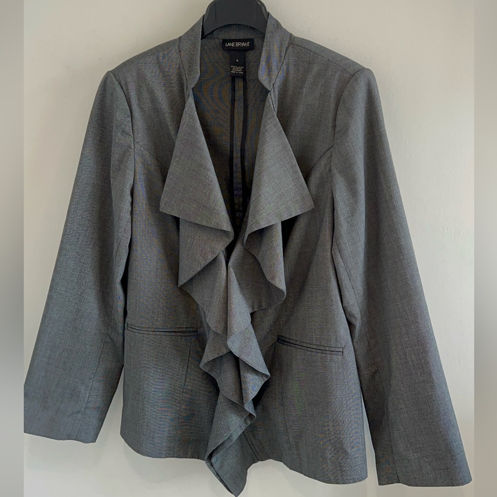 Lane Bryant Gray Ruffle Blazer - Picture 8 of 8